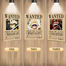 Cuadro Lenticular 3D One Piece       Water Law, Luffy y Eustass Kid